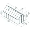 Serre de jardin en aluminium argent et polycarbonate Essence