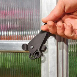 Serre de jardin en aluminium argent et polycarbonate Essence