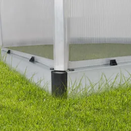 Serre de jardin en aluminium argent et polycarbonate Essence