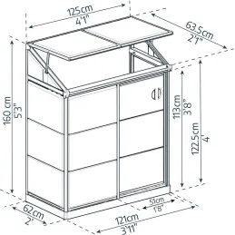Serre de jardin en aluminium et polycarbonate adossée Lean To