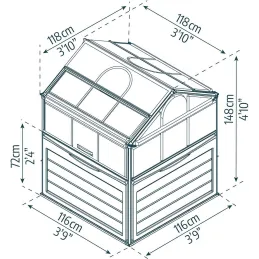 Mini-serre de jardin en aluminium et polycarbonate Plant-Inn