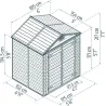 Abri de jardin en aluminium et polycarbonate ambre Skylight