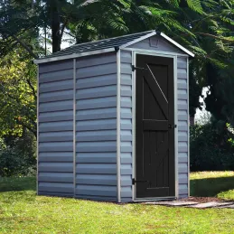 Abri de jardin en aluminium et polycarbonate gris et noir Skylight