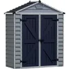 Abri de jardin en aluminium et polycarbonate gris et noir Skylight