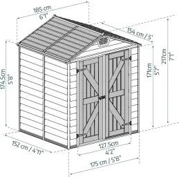 Abri de jardin en aluminium et polycarbonate gris et noir Skylight