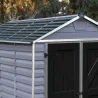 Abri de jardin en aluminium et polycarbonate gris et noir Skylight