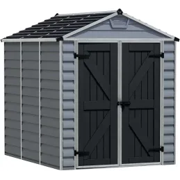 Abri de jardin en aluminium et polycarbonate gris et noir Skylight