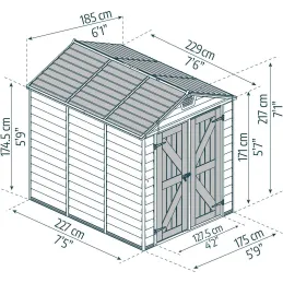 Abri de jardin en aluminium et polycarbonate gris et noir Skylight