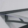 Marquise de porte en aluminim gris et polycarbonate transparent Aquila