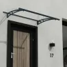 Marquise de porte en aluminim gris et polycarbonate transparent Aquila