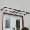 Marquise de porte en aluminim gris et polycarbonate transparent Aquila