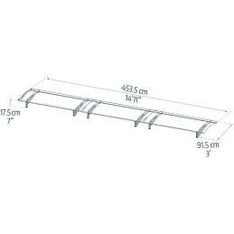 Marquise de porte en aluminim gris et polycarbonate transparent Aquila
