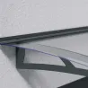 Marquise de porte en aluminim gris et polycarbonate transparent Aquila