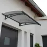 Marquise de porte en aluminim gris et polycarbonate teinté gris Aquila