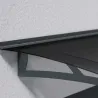 Marquise de porte en aluminim gris et polycarbonate teinté gris Aquila
