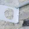 Marquise de porte en aluminium blanc et polycarbonate transparent Bordeaux