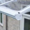 Marquise de porte en aluminium blanc et polycarbonate transparent Bordeaux