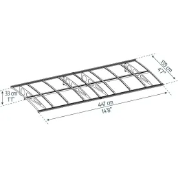 Marquise de porte en aluminium blanc et polycarbonate transparent Bordeaux
