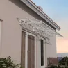 Marquise de porte en aluminium blanc et polycarbonate transparent Bordeaux