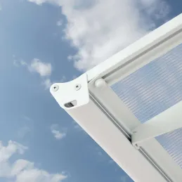 Marquise de porte en aluminium blanc et polycarbonate double paroi Bordeaux