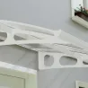 Marquise de porte en aluminium blanc et polycarbonate double paroi Bordeaux