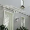 Marquise de porte en aluminium blanc et polycarbonate double paroi Bordeaux