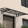 Marquise de porte en aluminium gris et polycarbonate transparent Amsterdam