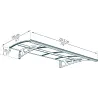 Marquise de porte en aluminium gris et polycarbonate transparent Amsterdam