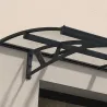 Marquise de porte en aluminium gris et polycarbonate transparent Amsterdam