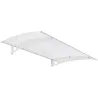 Marquise de porte en aluminium blanc et polycarbonate double paroi Lyra