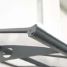 Marquise de porte en aluminium gris et polycarbonate double paroi Herald