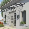 Marquise de porte en aluminium gris et polycarbonate double paroi Herald