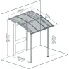 Abri terrasse auvent en aluminium et polycarbonate Vega