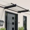 Marquise de porte en aluminium gris et polycarbonate transparent Nancy
