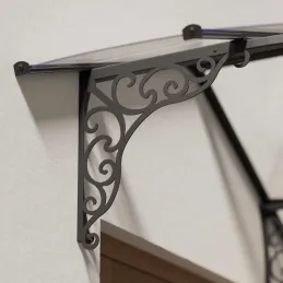 Marquise de porte en aluminium et poylcarbonate Iris