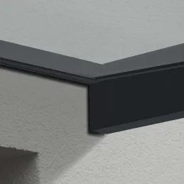Marquise de porte en aluminium gris et polycarbonate Sophia