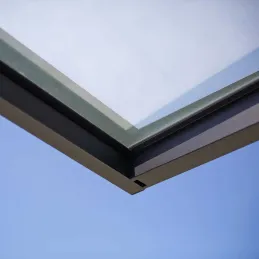 Marquise de porte en aluminium gris et polycarbonate Sophia