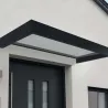 Marquise de porte en aluminium gris et polycarbonate Sophia