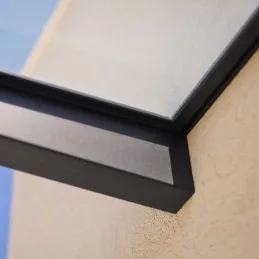 Marquise de porte en aluminium gris et polycarbonate Sophia