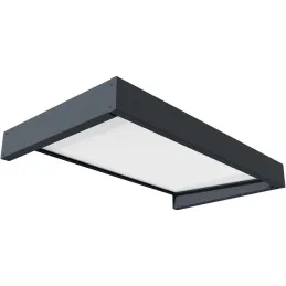 Marquise de porte en aluminium gris et polycarbonate Sophia