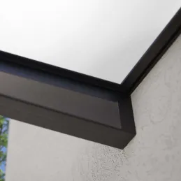 Marquise de porte en aluminium gris et polycarbonate Sophia