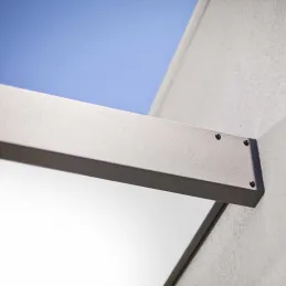 Marquise de porte en aluminium gris et polycarbonate Sophia