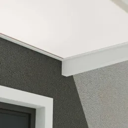 Marquise de porte en aluminium blanc et polycarbonate Sophia