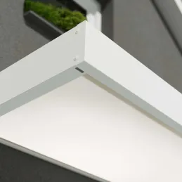 Marquise de porte en aluminium blanc et polycarbonate Sophia