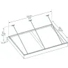Marquise de porte en aluminium gris et polycarbonate Sophia