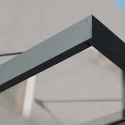 Marquise de porte en aluminium gris et polycarbonate Sophia
