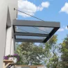 Marquise de porte en aluminium gris et polycarbonate Sophia