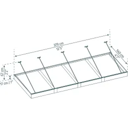 Marquise de porte en aluminium gris et polycarbonate Sophia