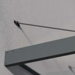 Marquise de porte en aluminium gris et polycarbonate Sophia