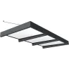 Marquise de porte en aluminium gris et polycarbonate opale blanc Sophia